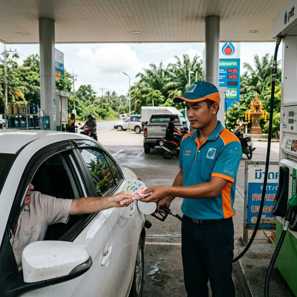 petrol station attendant and driver exchange petrol station attendant and driver exchange