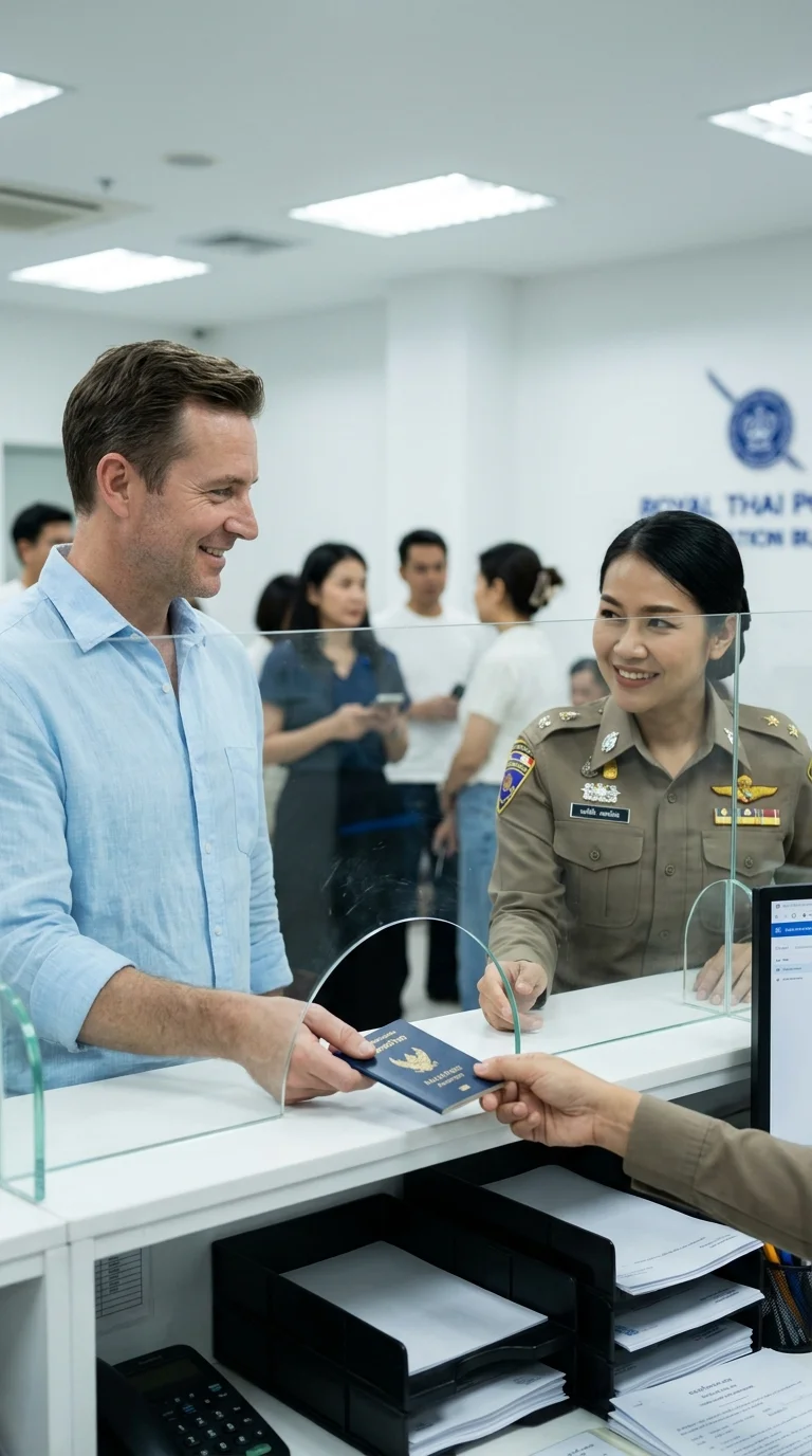 Expat and Thai Immigration Officer Expat and Thai Immigration Officer