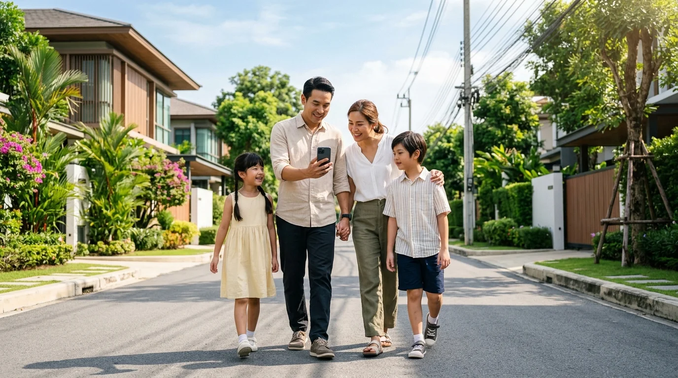 Thai family of four Thai family of four