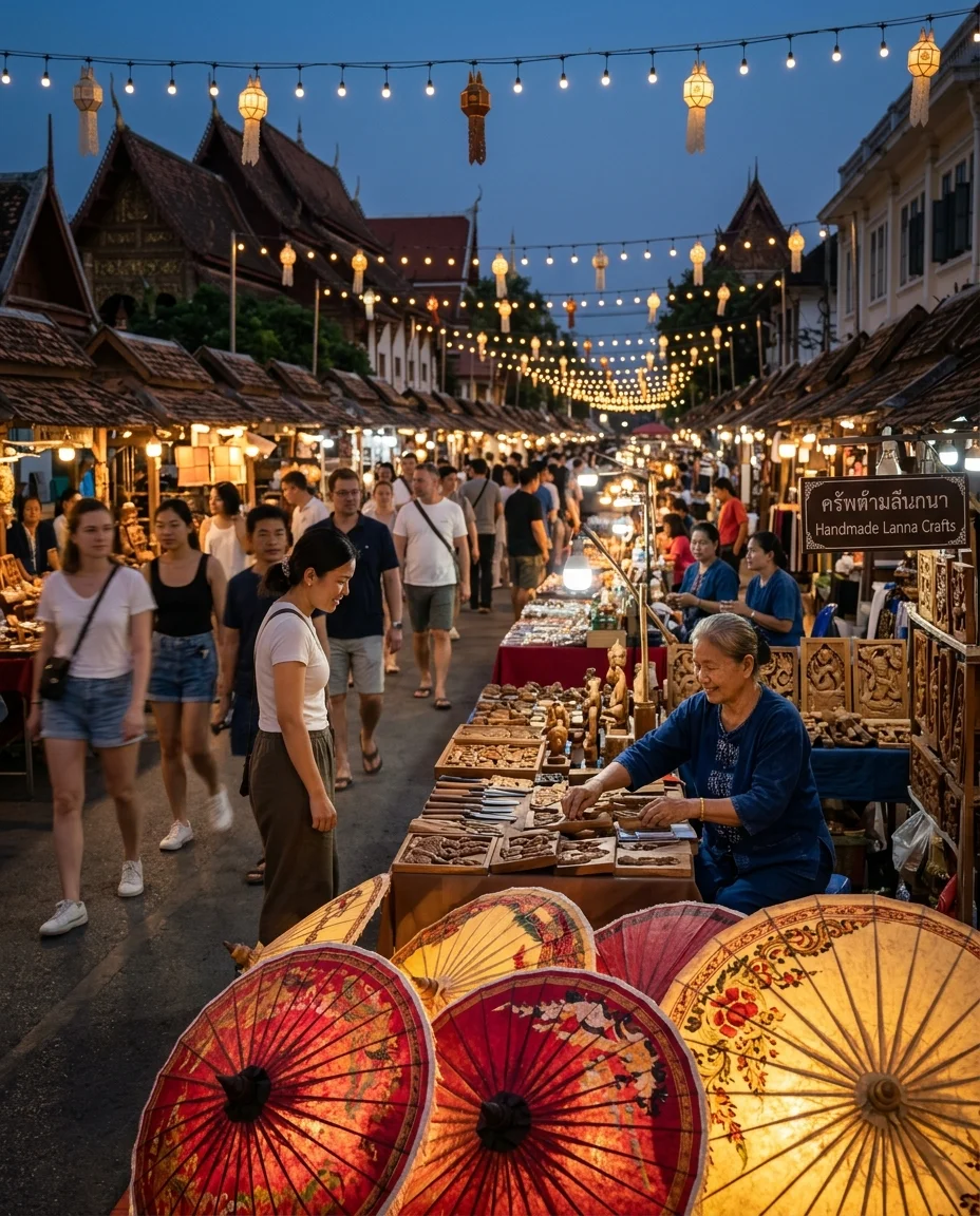 Chiang Mai Sunday Walking Street market stalls Chiang Mai Sunday Walking Street market stalls