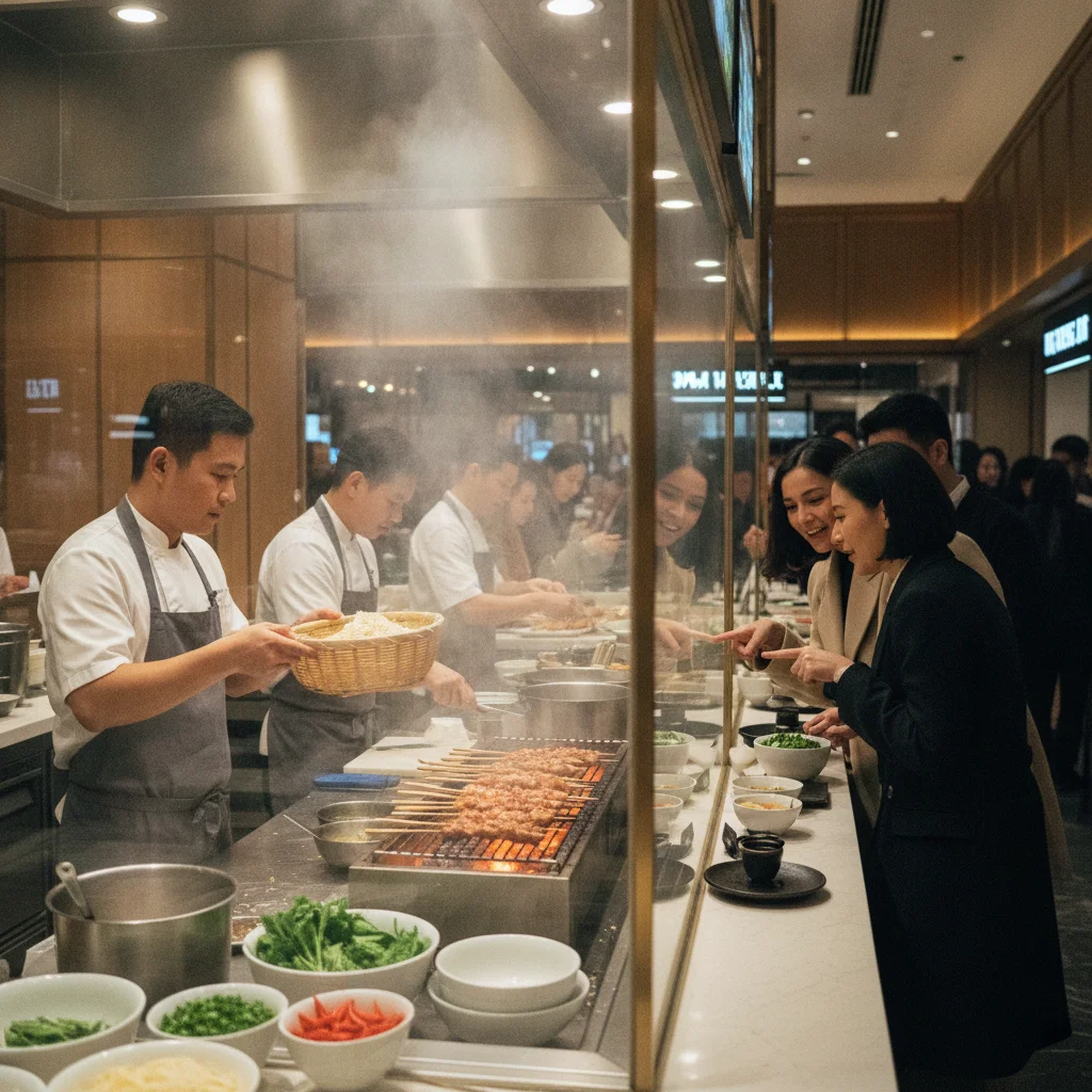Bustling Ground Floor food hall culinary scene Bustling Ground Floor food hall culinary scene