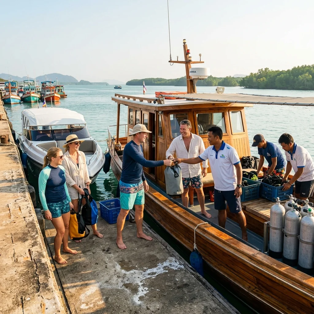 Thap Lamu Pier morning departure Thap Lamu Pier morning departure