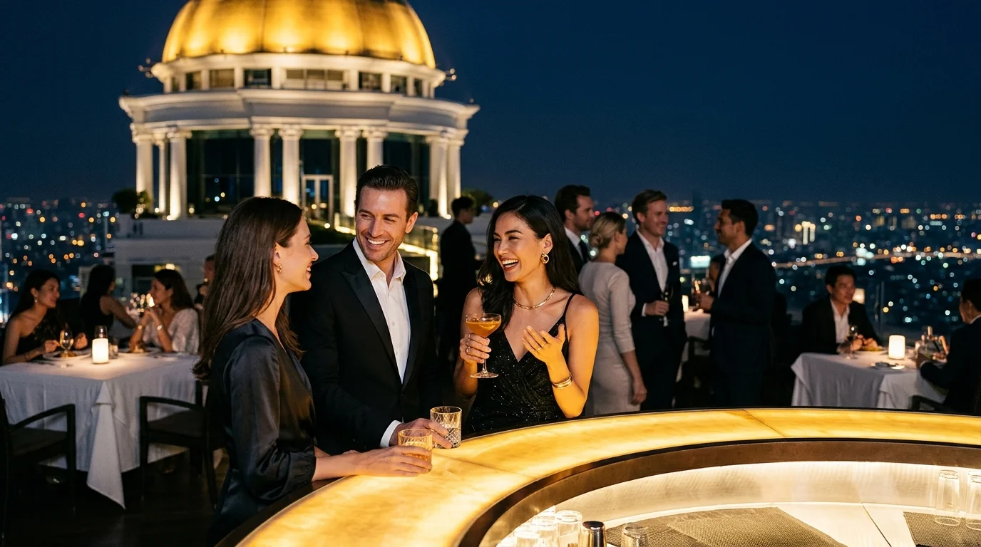 patrons at Sky Bar Lebua patrons at Sky Bar Lebua