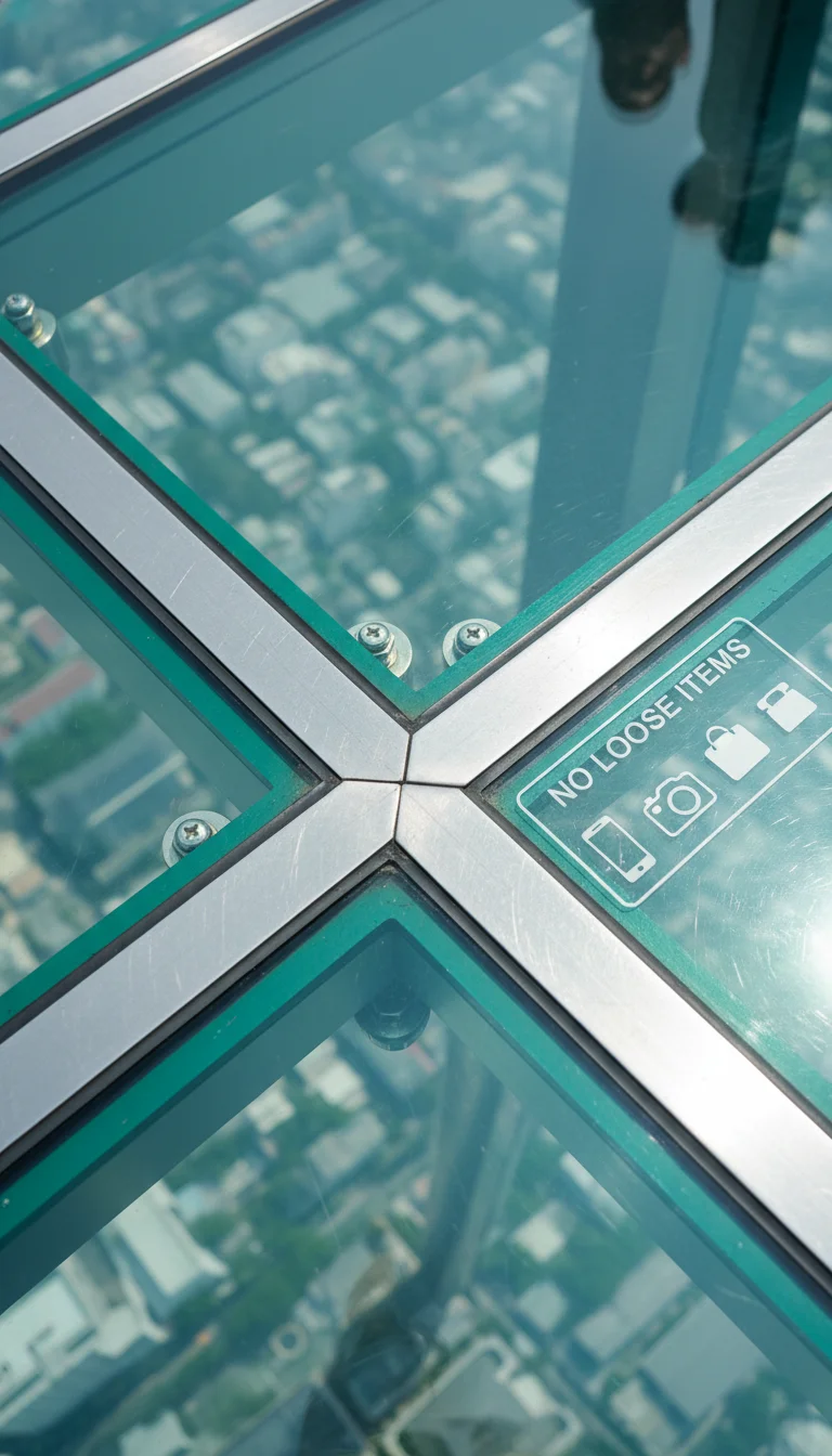 MahaNakhon Skywalk glass floor and security signage MahaNakhon Skywalk glass floor and security signage