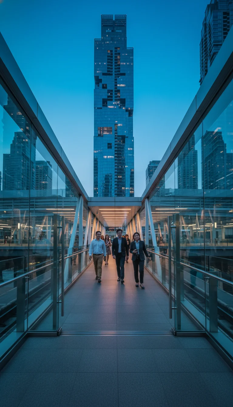 King Power MahaNakhon Entrance and BTS Skywalk Connection King Power MahaNakhon Entrance and BTS Skywalk Connection