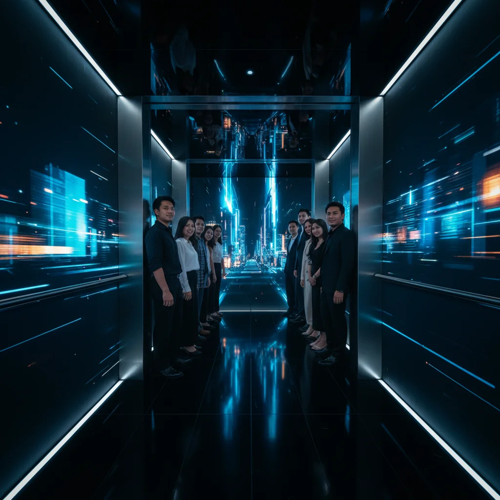 Immersive digital elevator cabin at King Power MahaNakhon Immersive digital elevator cabin at King Power MahaNakhon