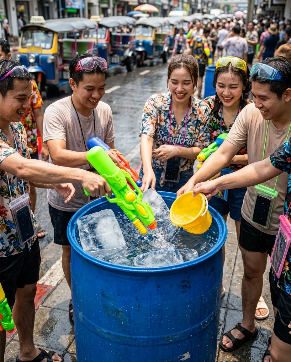 Blue plastic water barrel Blue plastic water barrel