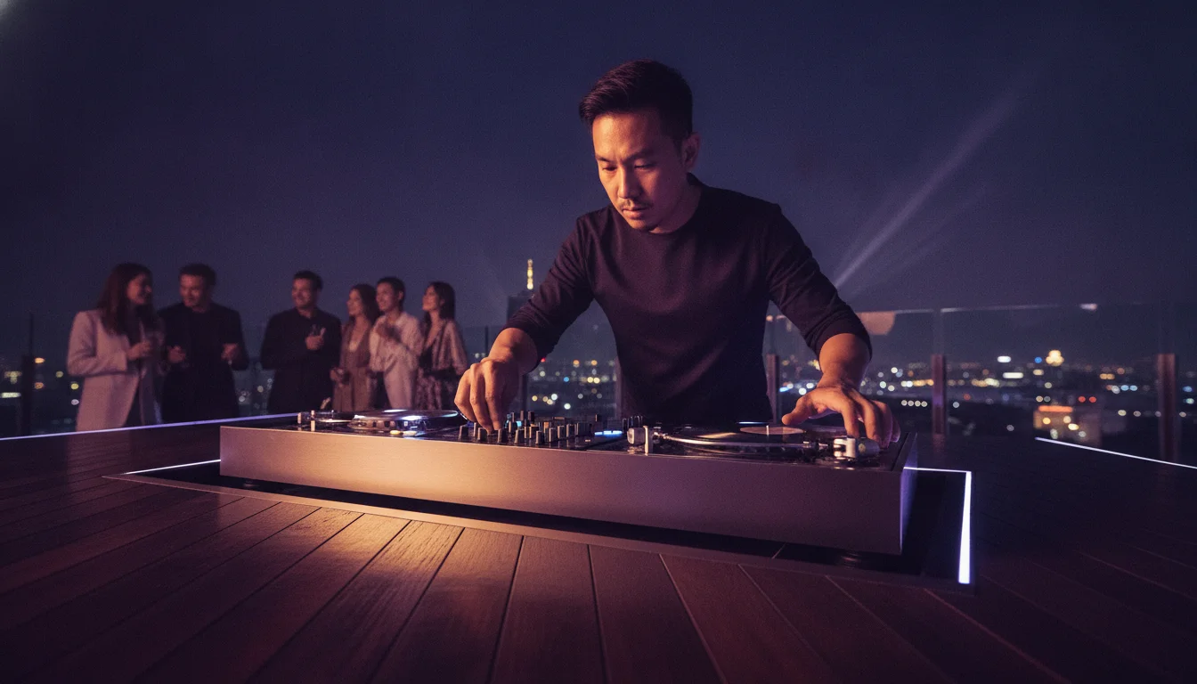 Professional DJ at Spire Rooftop Bar Professional DJ at Spire Rooftop Bar