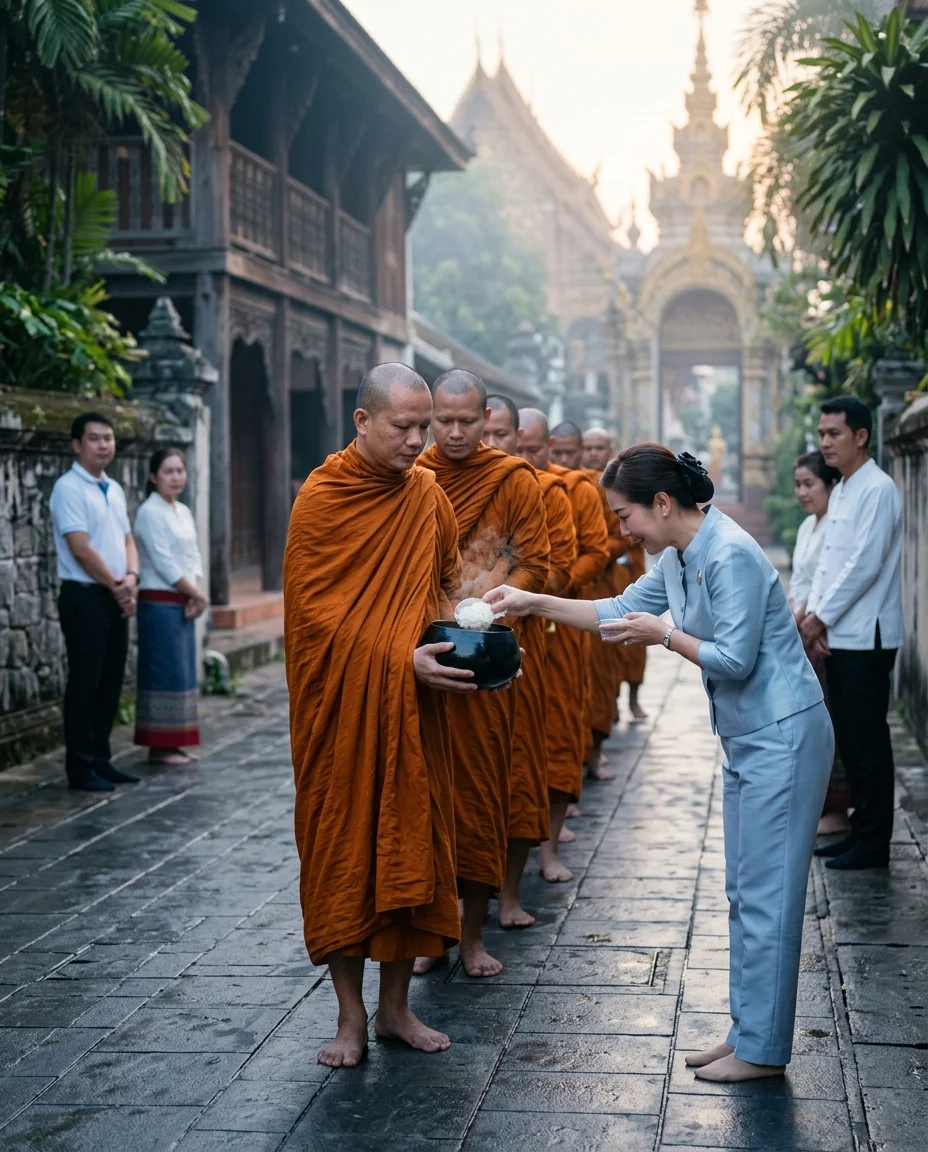 Buddhist monks in procession Buddhist monks in procession