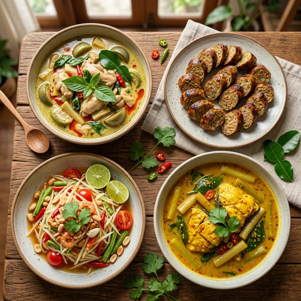 Four regional Thai dishes Four regional Thai dishes