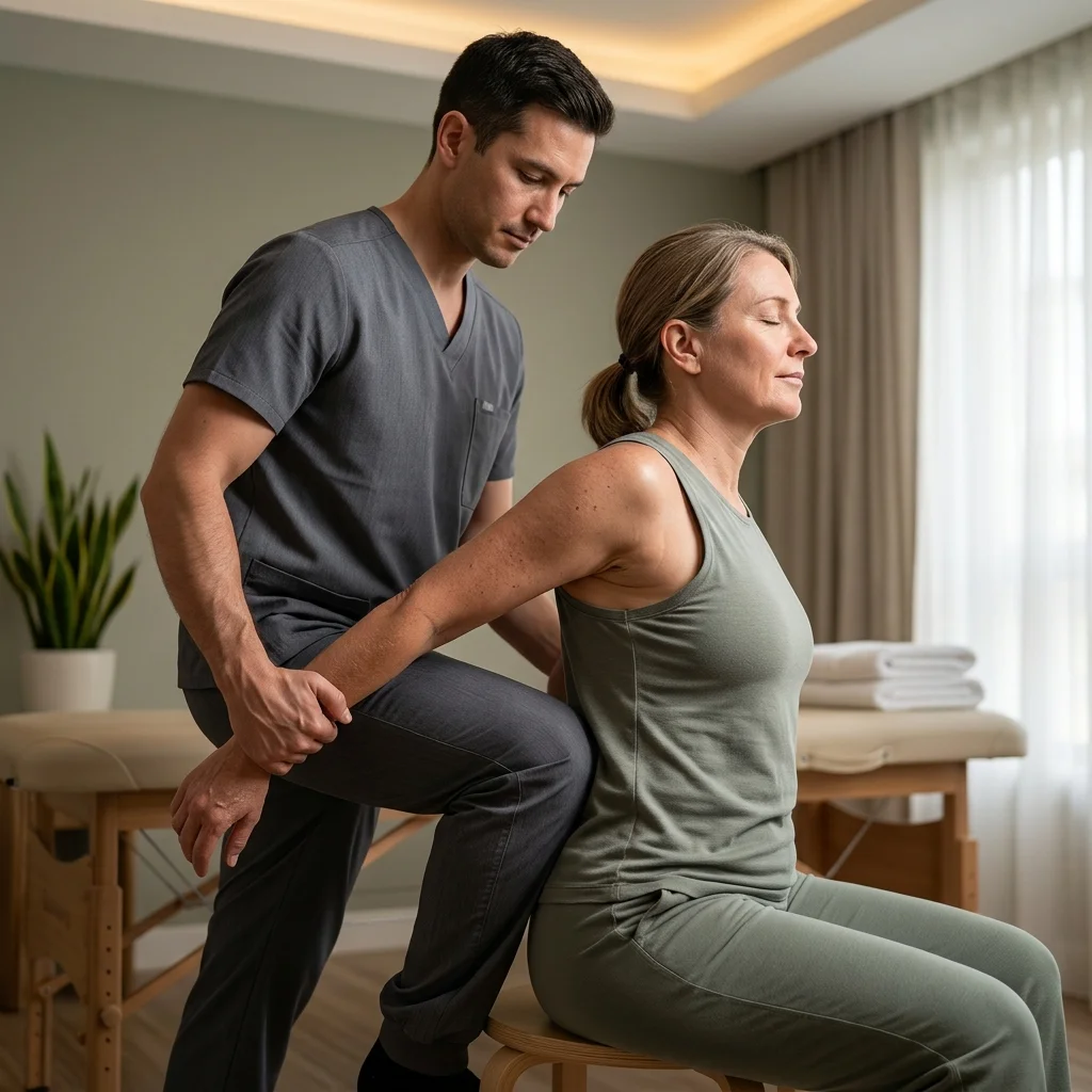 massage therapist and client massage therapist and client