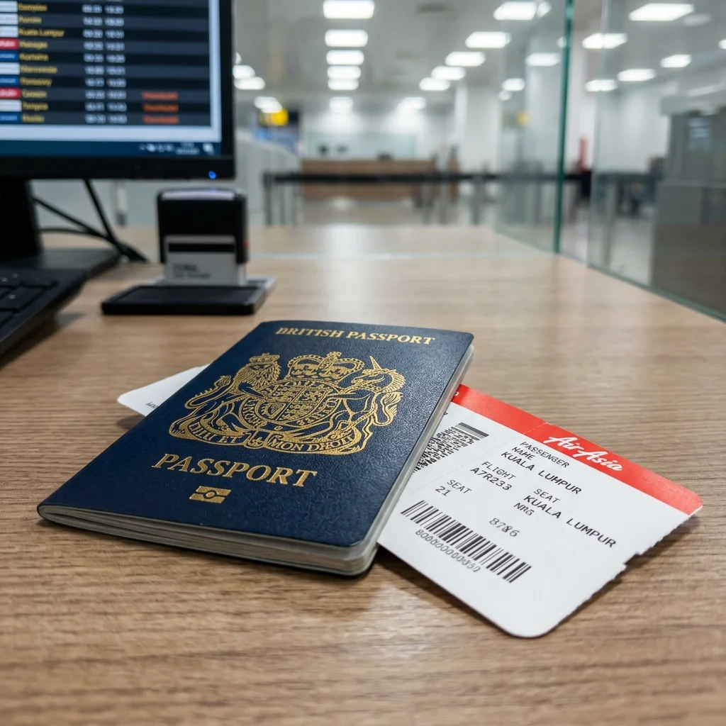 UK Passport and AirAsia Boarding Pass UK Passport and AirAsia Boarding Pass