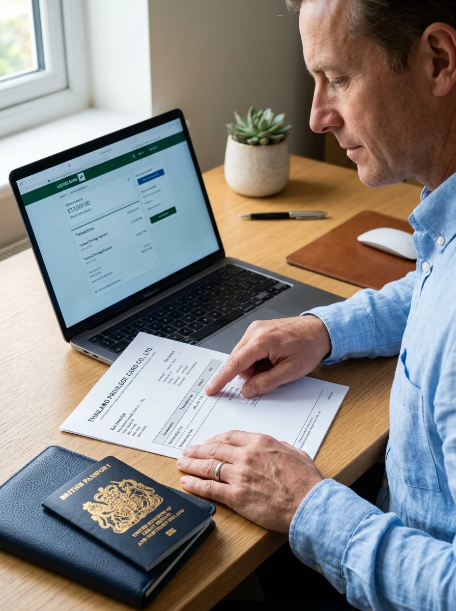 Individual managing international travel finances Individual managing international travel finances