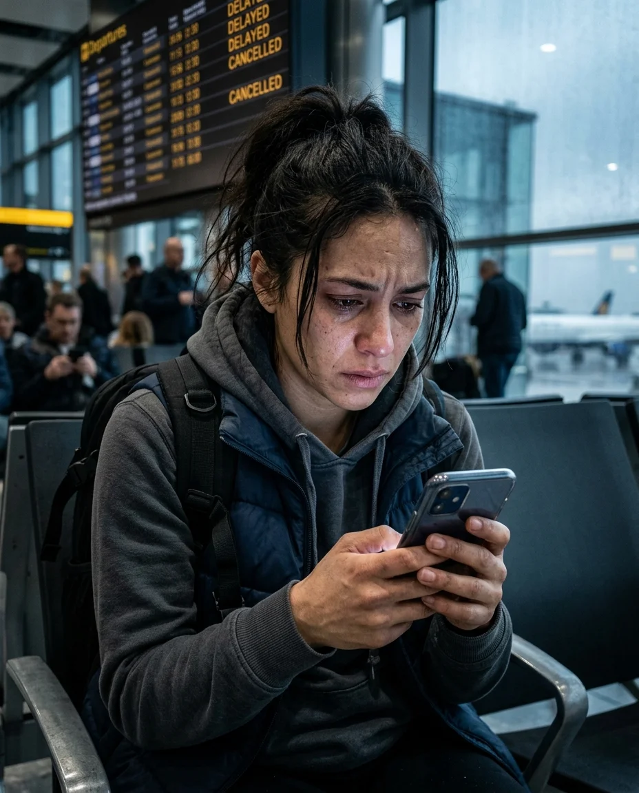 a weary international traveller