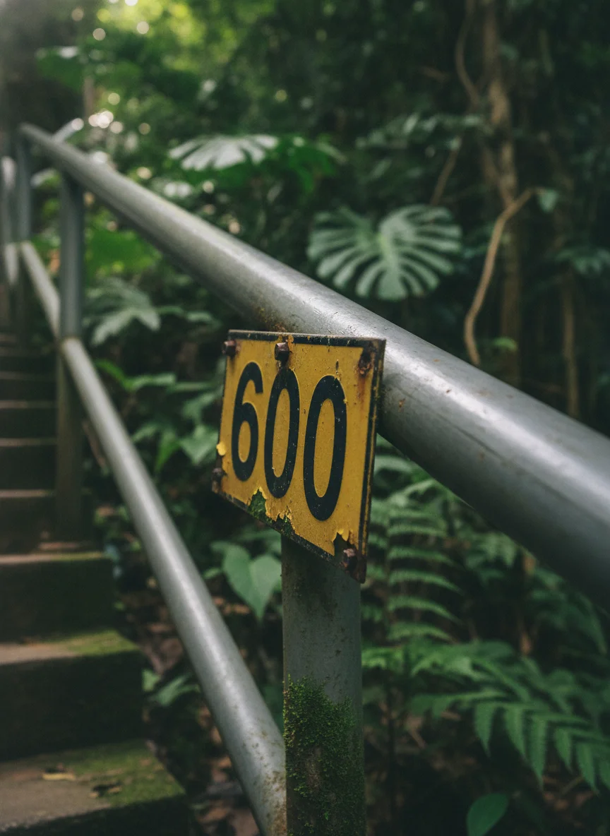 Tiger Cave Temple Step Counter Sign Tiger Cave Temple Step Counter Sign