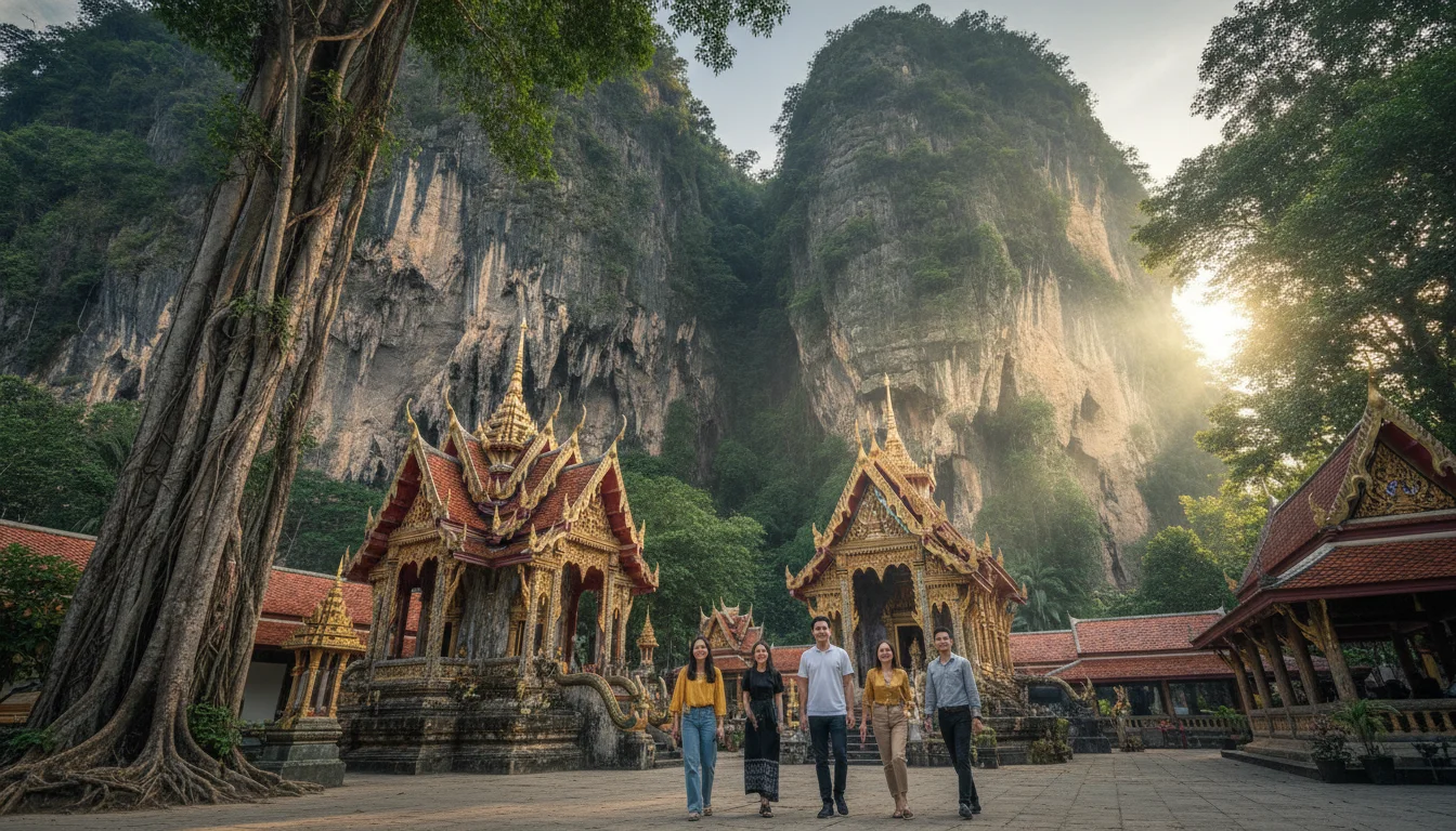 Tiger Cave Temple (Wat Tham Suea) lower grounds architecture Tiger Cave Temple (Wat Tham Suea) lower grounds architecture