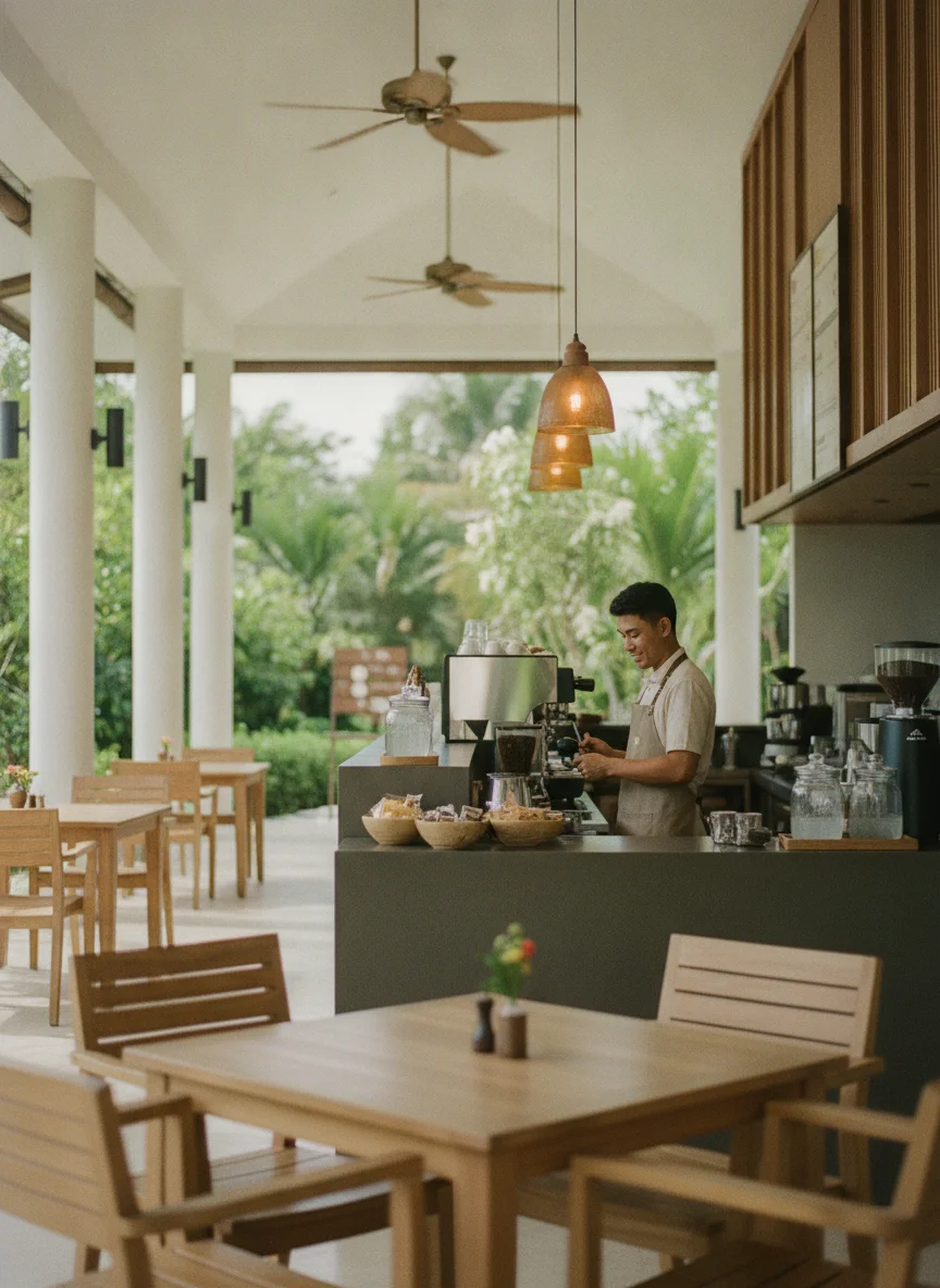 Trat Airport open-air café Trat Airport open-air café