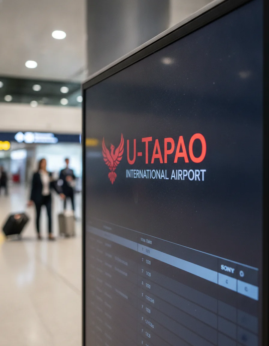 Airline logo on a digital FIDS (Flight Information Display System) screen Airline logo on a digital FIDS (Flight Information Display System) screen