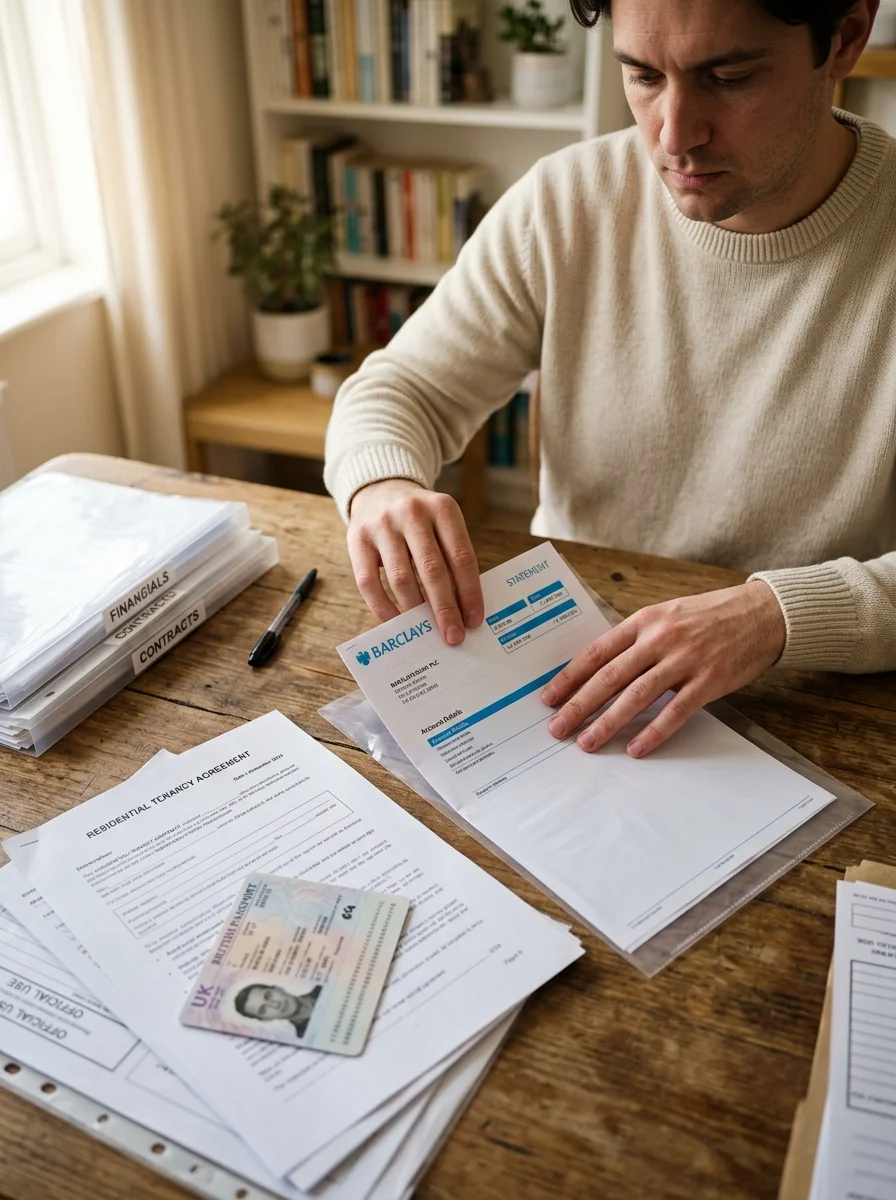 A person organising official documents A person organising official documents