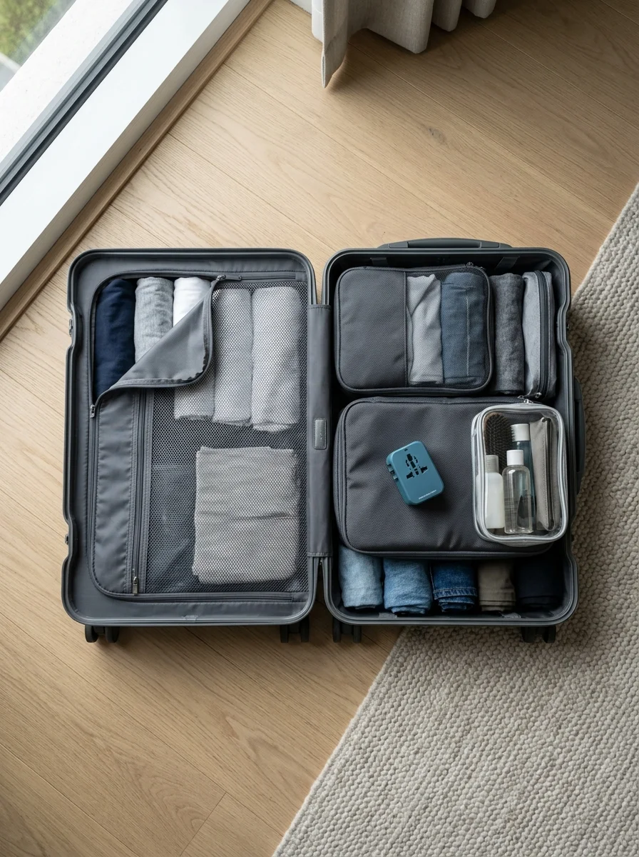open travel suitcase open travel suitcase