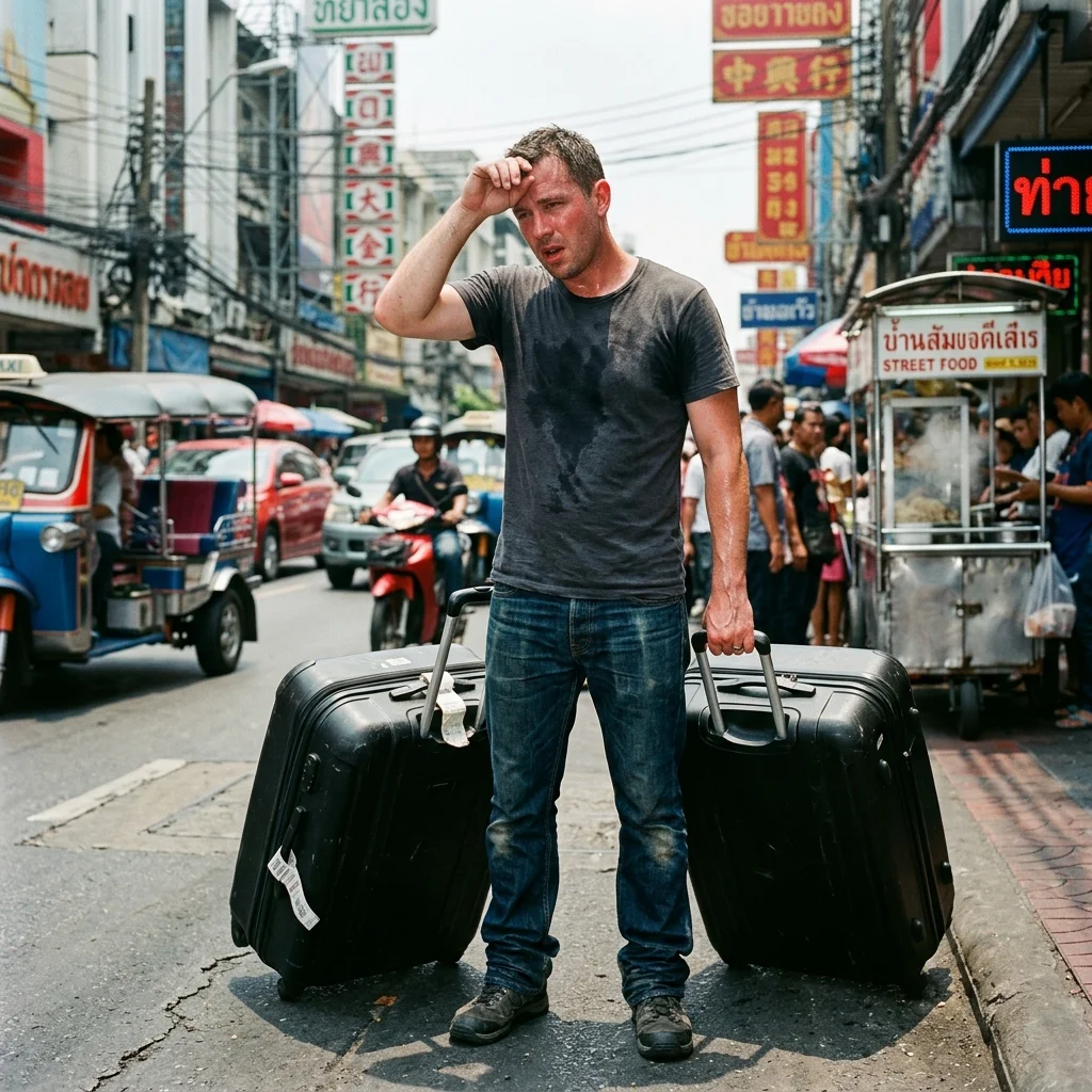 frustrated male tourist frustrated male tourist