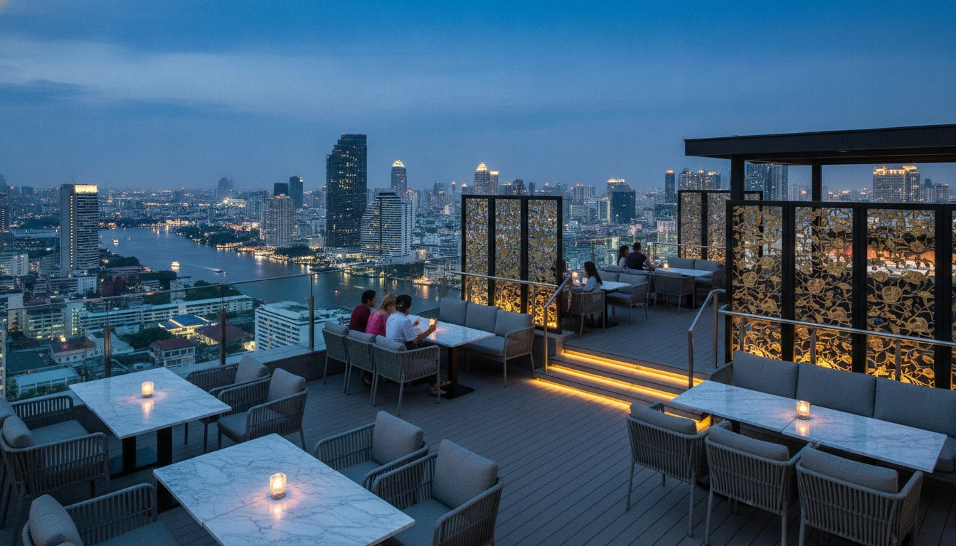 Yao Rooftop Bar terrace at Bangkok Marriott Hotel The Surawongse Yao Rooftop Bar terrace at Bangkok Marriott Hotel The Surawongse